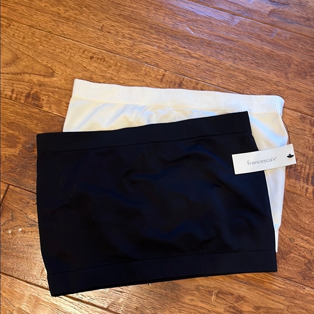 Francesca's Black and White Tube Tops